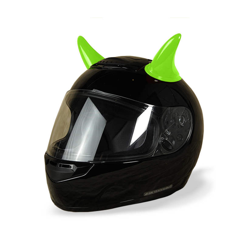 Lime Green Devil Helmet Horn Set