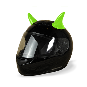 Lime Green Devil Helmet Horn Set