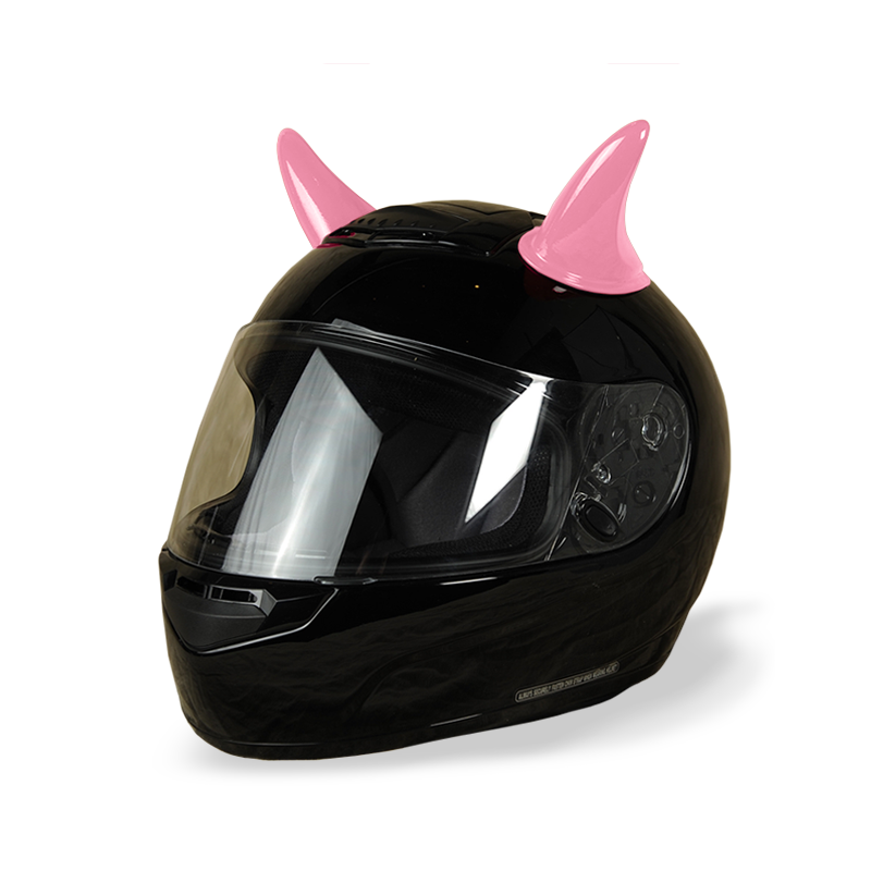 bunny ear motorcycle helmet Pink Devil Helmet Horn Set – Horny Helmet Accessories