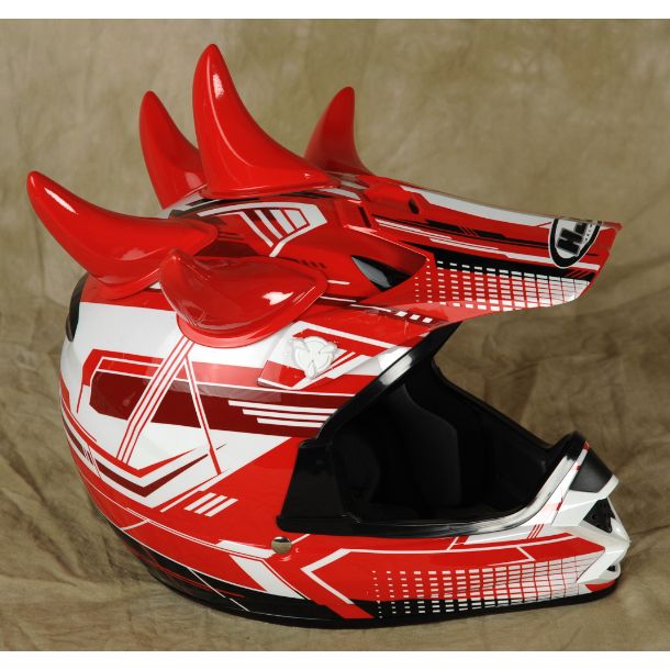 Red Mohawk Helmet Horn Set