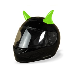 devil horns for motorcycle helmets Lime Green Devil Helmet Horn Set – Horny Helmet Accessories