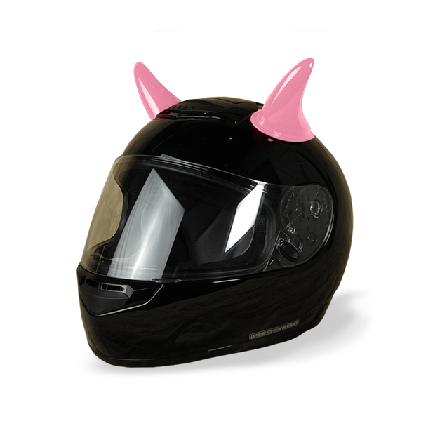 buffalo horns motorcycle helmet Pink Devil Helmet Horn Set – Horny Helmet Accessories