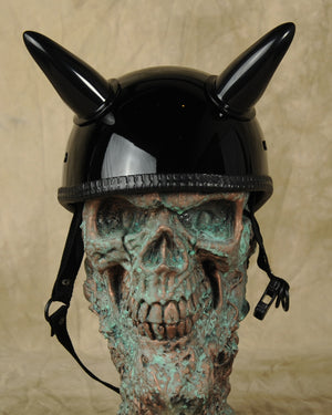 German motorcycle store helmet with horns